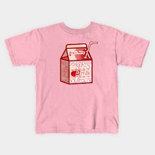 Love Valentine Strawberry Milk Clipart Kids T-Shirt